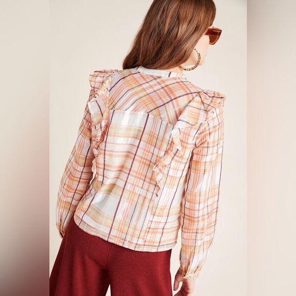 Anthropologie Current Air Polly ruffled peasant blouse size M - Picture 4 of 11